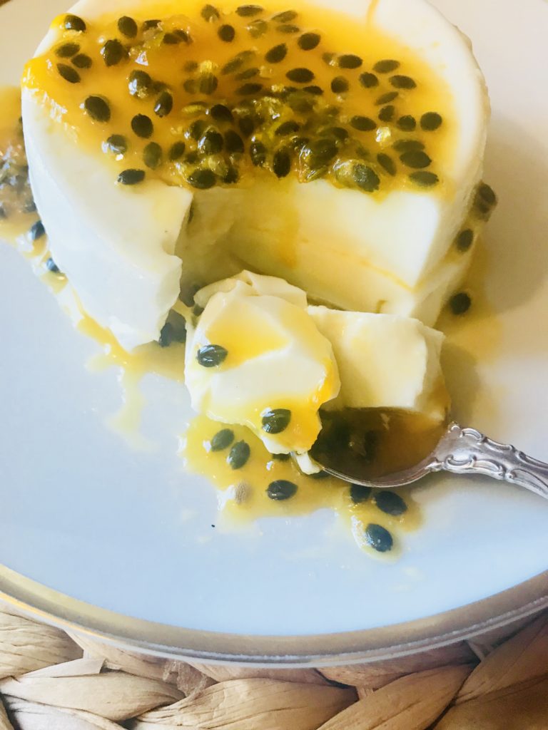 Coconut Panna Cotta With Passion Fruit Sauce Creamy Sweet And Tart