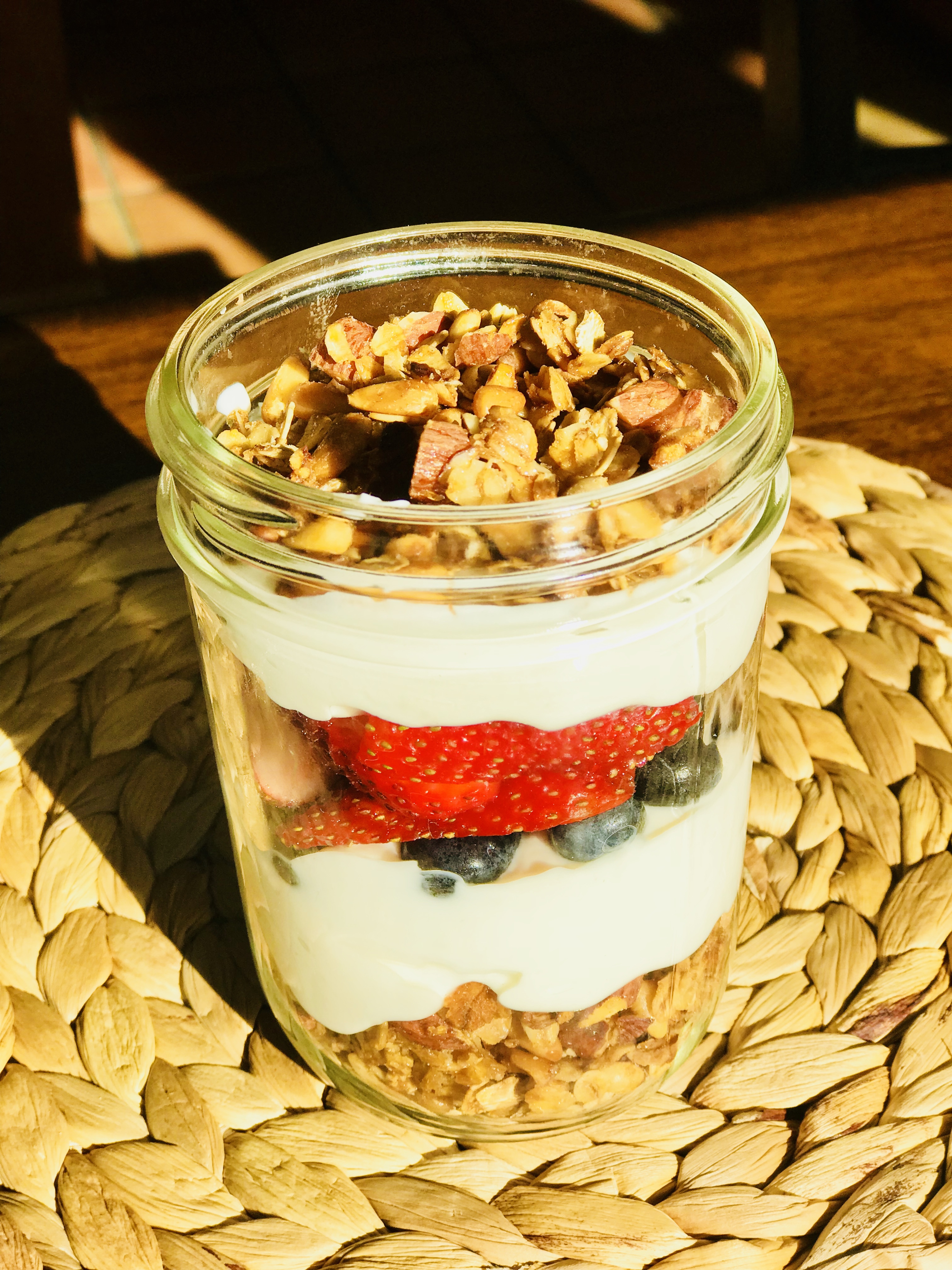 Granola Parfait With Vanilla Honey Greek Yogurt And Fresh Berries